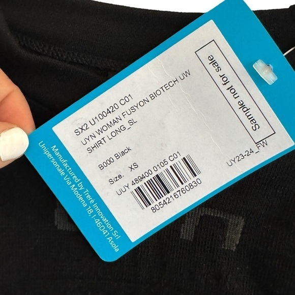 NWT UYN Fusyon Biotech Long Sleeve Undershirt, Black, Size XS - Picture 11 of 12